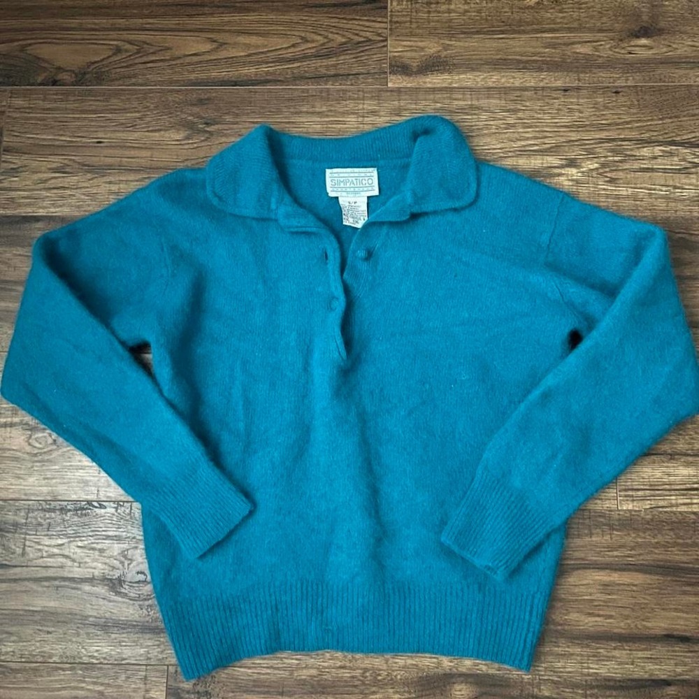 Sundance Teal V-Neck Sweater